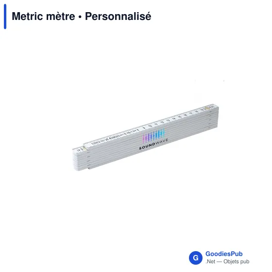 Mètre de charpentier personnalisable avec logo - Metric mètre - Image 1