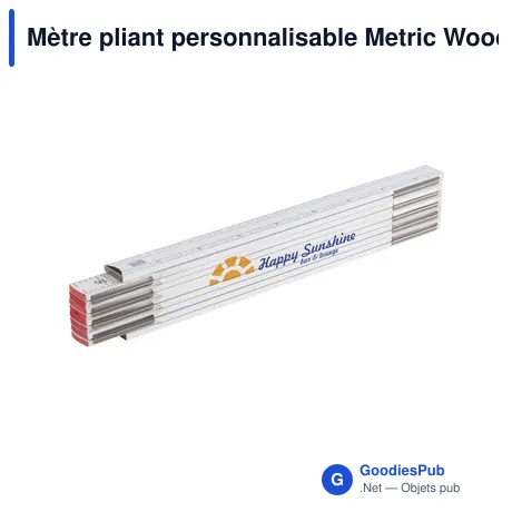 Mètre pliant personnalisable Metric WoodPro avec logo