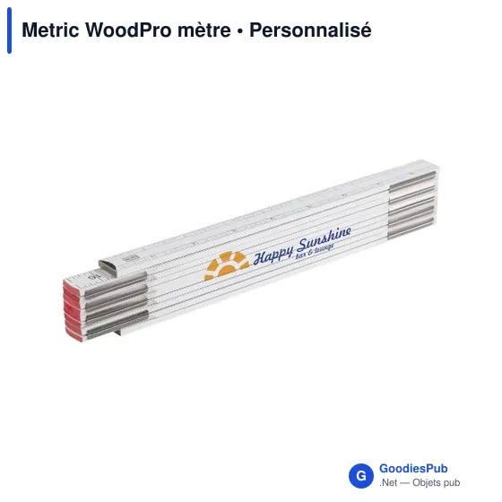 Mètre pliant personnalisable Metric WoodPro avec logo - Image 1