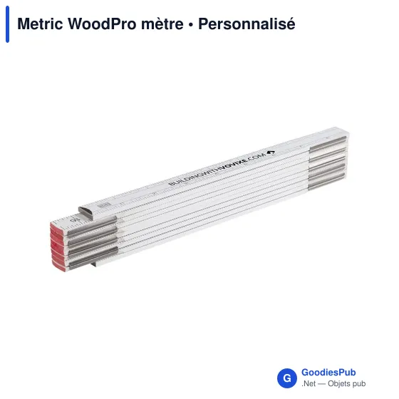 Mètre pliant personnalisable Metric WoodPro avec logo - Image 4