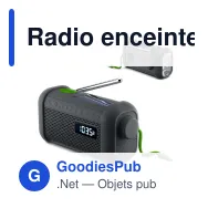 Radio enceinte Bluetooth personnalisable solaire et dynamo avec logo - Muse MH-08 - Miniature 1