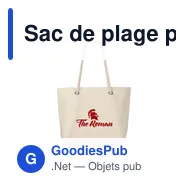 Sac de plage personnalisable Michelle (340 g/m²) avec logo - Miniature 2