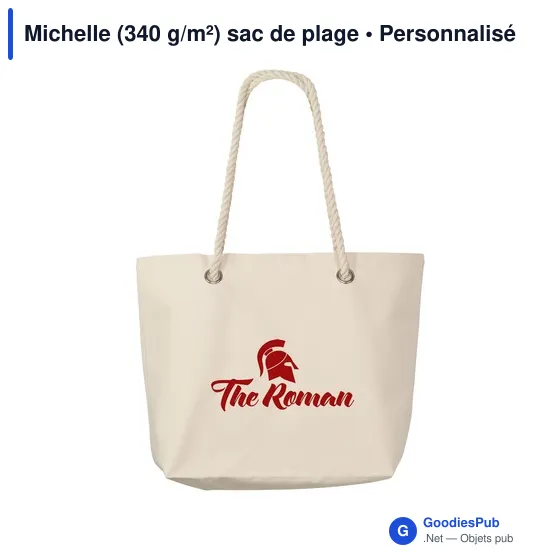 Sac de plage personnalisable Michelle (340 g/m²) avec logo - Image 2