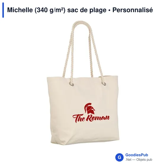 Sac de plage personnalisable Michelle (340 g/m²) avec logo - Image 3