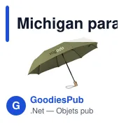 Parapluie pliable personnalisable Michigan avec logo - 21 inch - Miniature 1