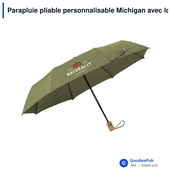 Parapluie pliable personnalisable Michigan avec logo - 21 inch - Image 2