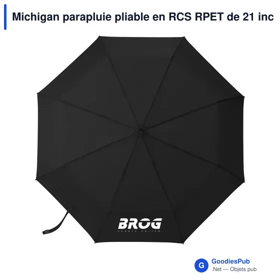 Parapluie pliable personnalisable Michigan avec logo - 21 inch - Image 12