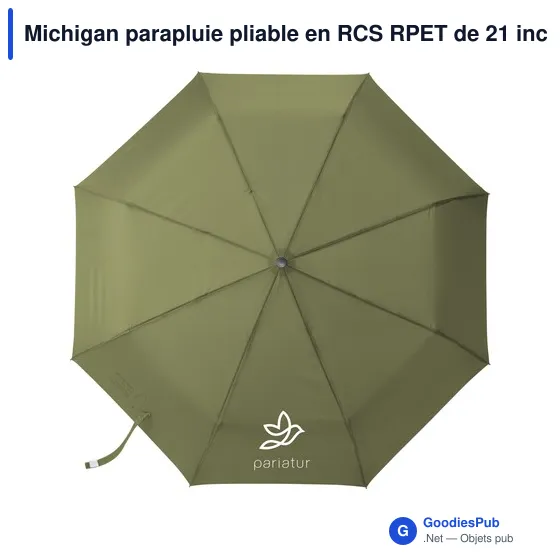Parapluie pliable personnalisable Michigan avec logo - 21 inch - Image 6