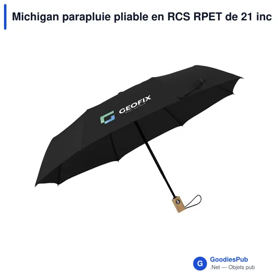 Parapluie pliable personnalisable Michigan avec logo - 21 inch - Image 8