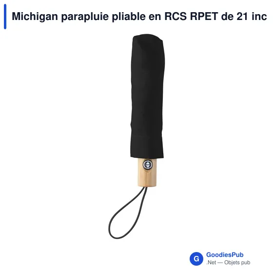 Parapluie pliable personnalisable Michigan avec logo - 21 inch - Image 9