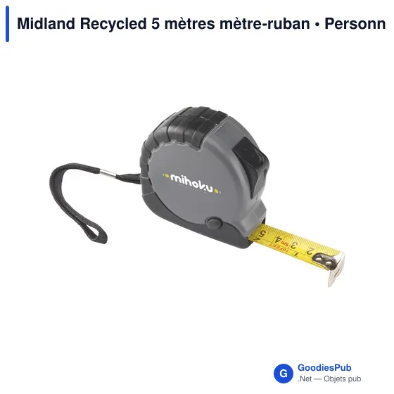 Mètre à ruban personnalisable Midland Recycled 5 mètres avec logo - Image 12