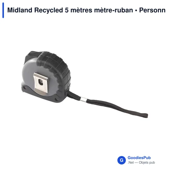 Mètre à ruban personnalisable Midland Recycled 5 mètres avec logo - Image 6