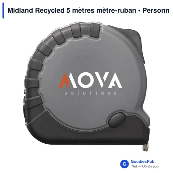 Mètre à ruban personnalisable Midland Recycled 5 mètres avec logo - Image 7