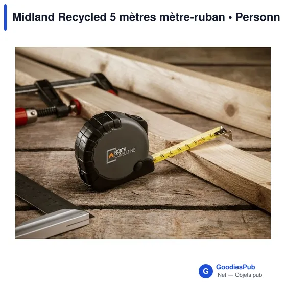Mètre à ruban personnalisable Midland Recycled 5 mètres avec logo - Image 10