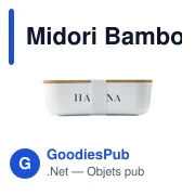 Boîte à lunch personnalisable Midori Bamboo avec logo - Miniature 1
