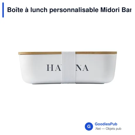 Boîte à lunch personnalisable Midori Bamboo avec logo