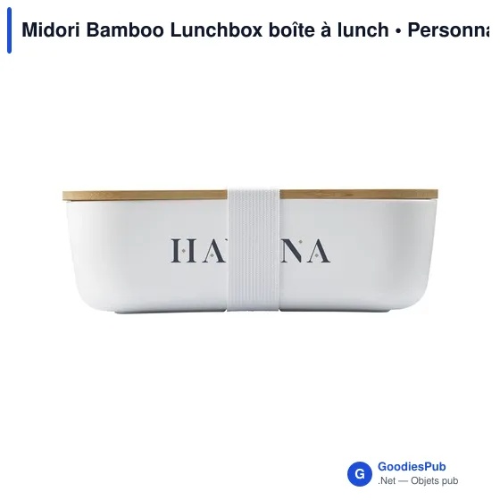 Boîte à lunch personnalisable Midori Bamboo avec logo - Image 1