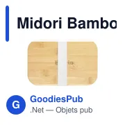 Boîte à lunch personnalisable Midori Bamboo avec logo - Miniature 2