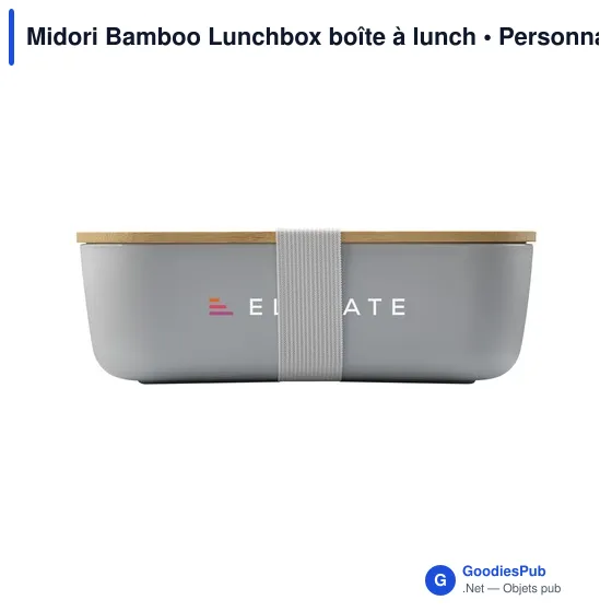 Boîte à lunch personnalisable Midori Bamboo avec logo - Image 11