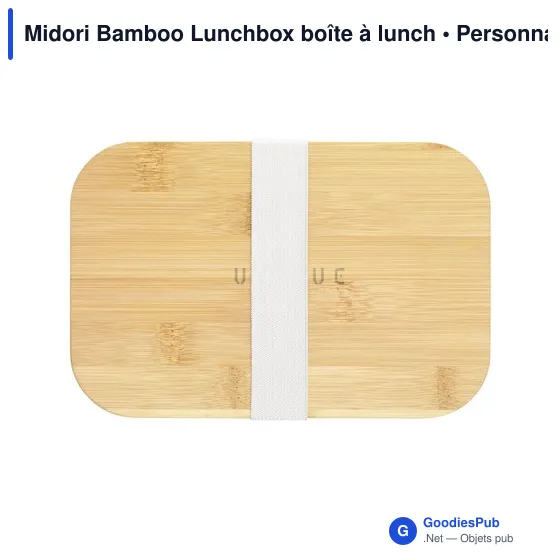 Boîte à lunch personnalisable Midori Bamboo avec logo - Image 12