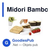 Boîte à lunch personnalisable Midori Bamboo avec logo - Miniature 3