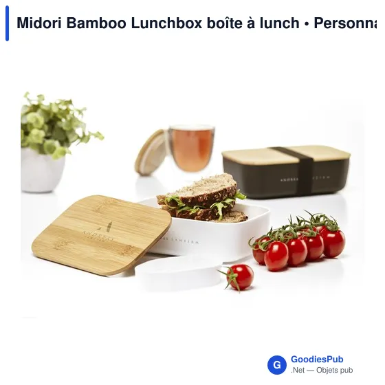 Boîte à lunch personnalisable Midori Bamboo avec logo - Image 3