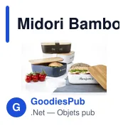Boîte à lunch personnalisable Midori Bamboo avec logo - Miniature 5