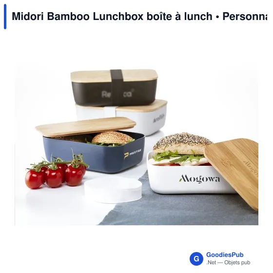 Boîte à lunch personnalisable Midori Bamboo avec logo - Image 5