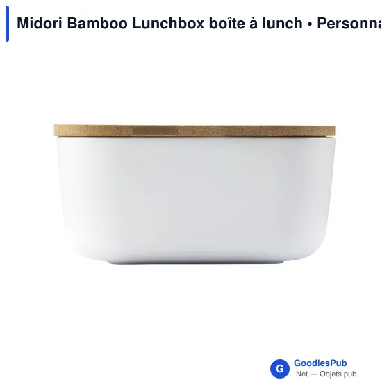 Boîte à lunch personnalisable Midori Bamboo avec logo - Image 7