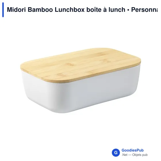 Boîte à lunch personnalisable Midori Bamboo avec logo - Image 9