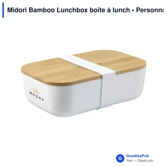 Boîte à lunch personnalisable Midori Bamboo avec logo - Image 10