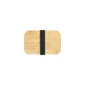 Variante noir - Boîte à lunch personnalisable Midori Bamboo avec logo