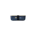 Variante bleu foncé - Boîte à lunch personnalisable Midori Bamboo avec logo