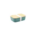Variante bleu pétrole - Boîte à lunch personnalisable Midori Bamboo avec logo