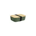 Variante vert foncé - Boîte à lunch personnalisable Midori Bamboo avec logo