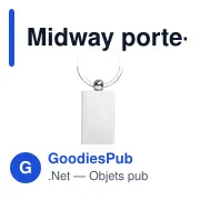 Porte-clés personnalisable en métal avec incrustation bois - Midwayavec logo - Miniature 1