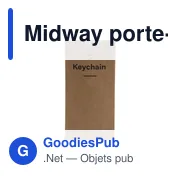 Porte-clés personnalisable en métal avec incrustation bois - Midwayavec logo - Miniature 2