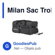 Sac de voyage personnalisable Milan Trolley avec logo - Miniature 1