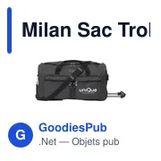 Sac de voyage personnalisable Milan Trolley avec logo - Miniature 2