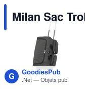 Sac de voyage personnalisable Milan Trolley avec logo - Miniature 3