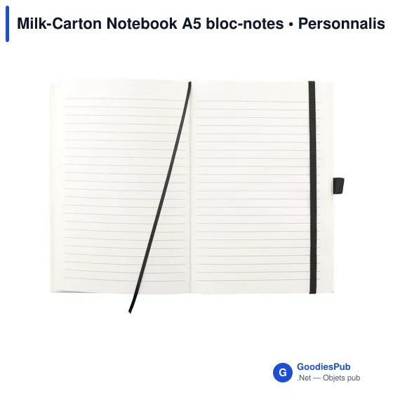Carnet A5 personnalisable en briques de lait recyclées avec logo - Image 2
