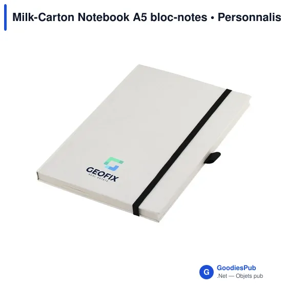 Carnet A5 personnalisable en briques de lait recyclées avec logo - Image 3