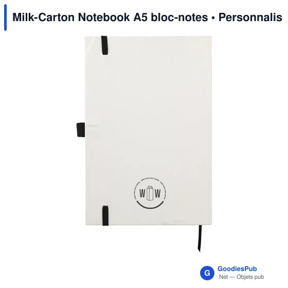 Carnet A5 personnalisable en briques de lait recyclées avec logo - Image 4