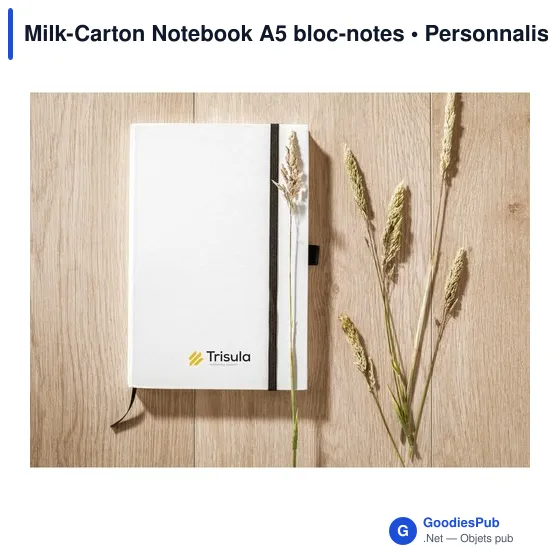 Carnet A5 personnalisable en briques de lait recyclées avec logo - Image 5