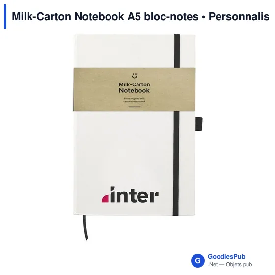 Carnet A5 personnalisable en briques de lait recyclées avec logo - Image 8