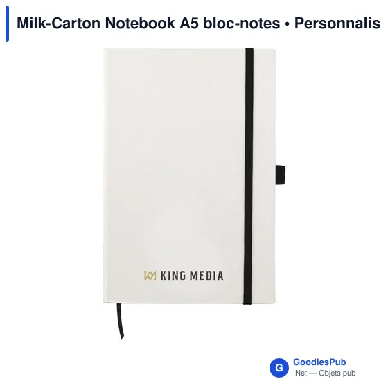 Carnet A5 personnalisable en briques de lait recyclées avec logo - Image 9