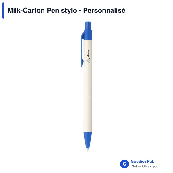 Stylo à bille personnalisable en brique de lait recyclée avec logo - Image 4