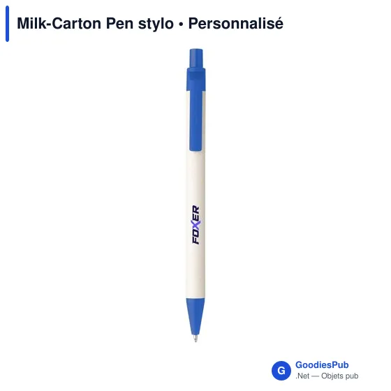 Stylo à bille personnalisable en brique de lait recyclée avec logo - Image 6