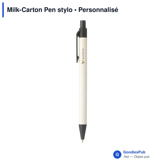 Stylo à bille personnalisable en brique de lait recyclée avec logo - Image 7