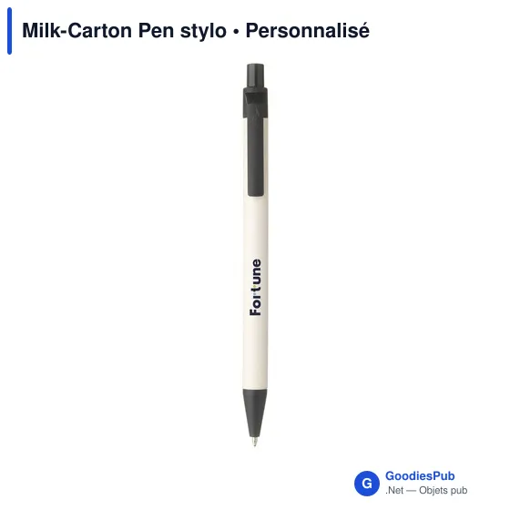 Stylo à bille personnalisable en brique de lait recyclée avec logo - Image 9